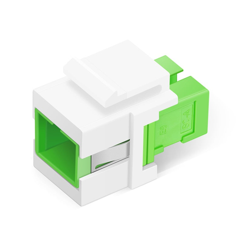 SC/APC to SC/APC Simplex Single Mode Fiber Optic Keystone Jack