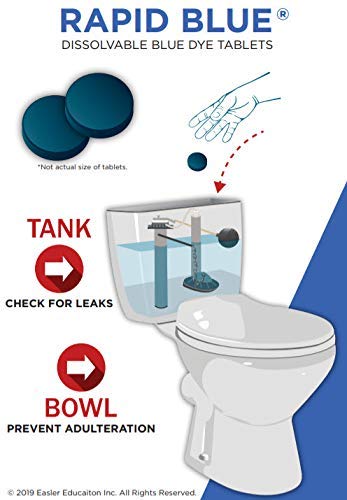Rapid Blue Dissolvable Blue Dye Tablets for Toilet Leak Detection & Drug Test Adulteration Prevention