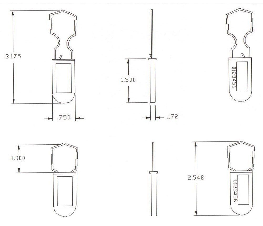 Custom Plastic Wire Meter Padlock Security Seals 1000 Pack