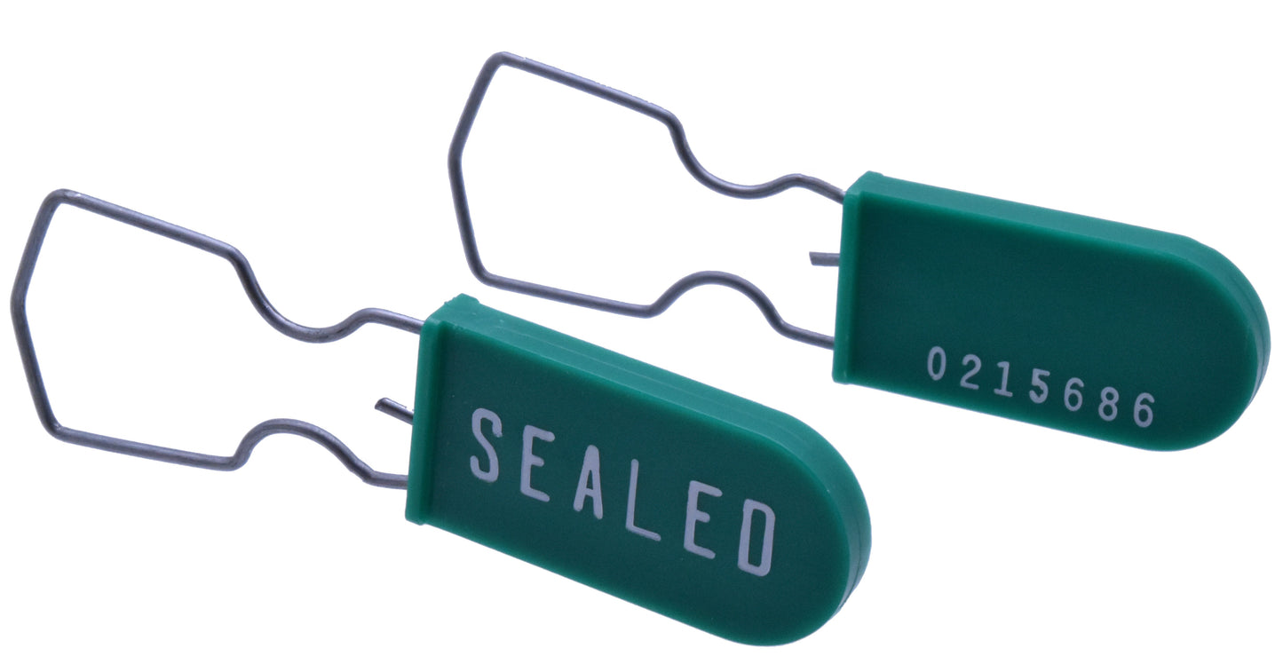 Padlock Metal Wire Security Seal Pack of 100 Green Made In USA