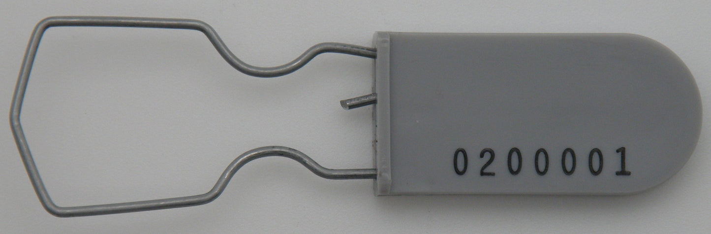 Plastic Wire Padlock Electric Meter Security Seals Sequentially Numbered Grey Pack of 10