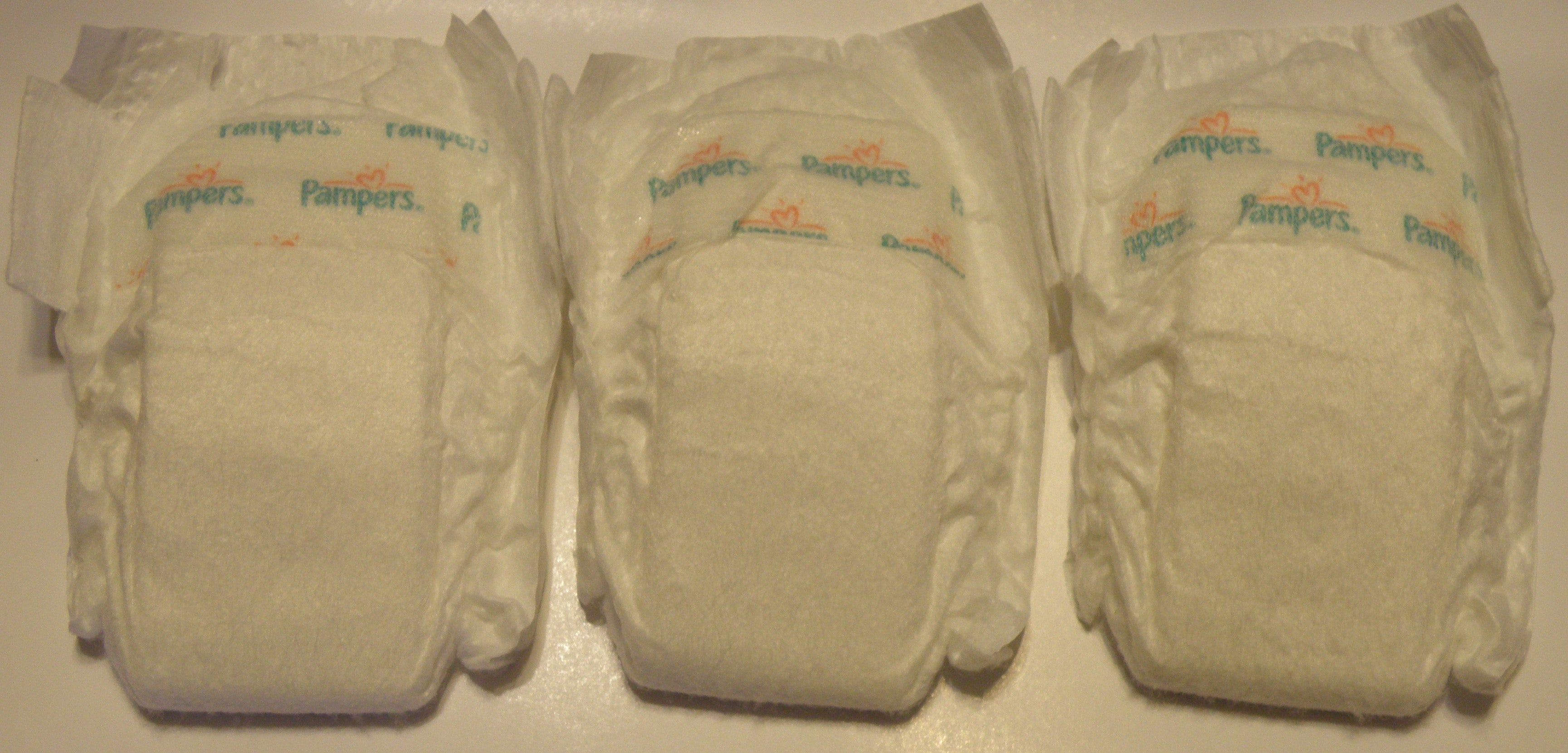 3 Preemie Xs Pampers Diapers for Babies Reborn and Ooak Baby Dolls