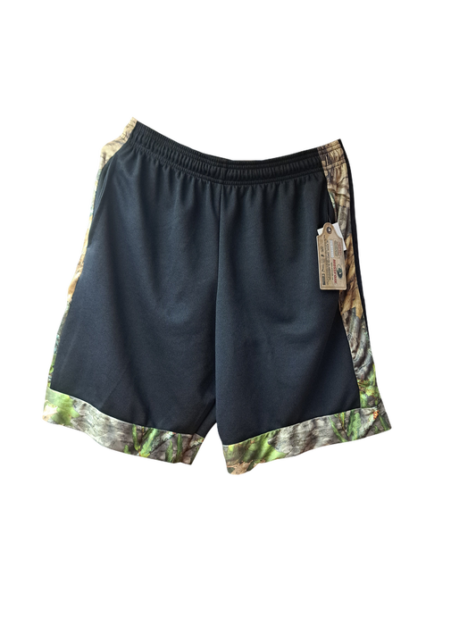 Mossy Oak Camo and Black Shorts Medium