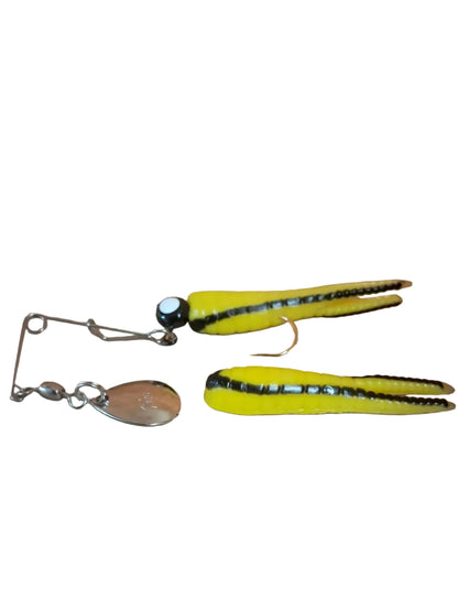Betts Spin Yellow Black Split Tail Grub 1/16 oz
