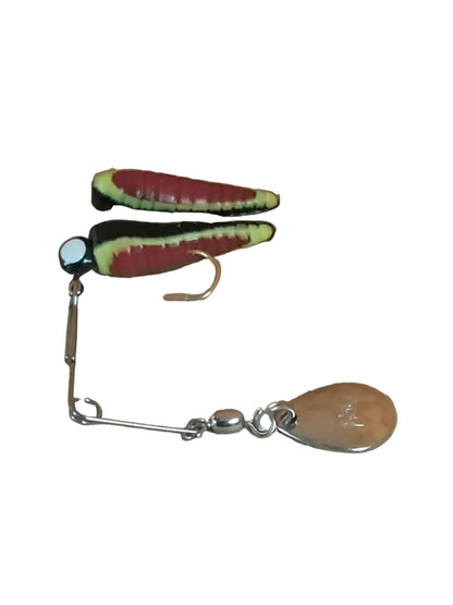 Betts Spin 1/32 oz Black Red Yellow Grub Spinner