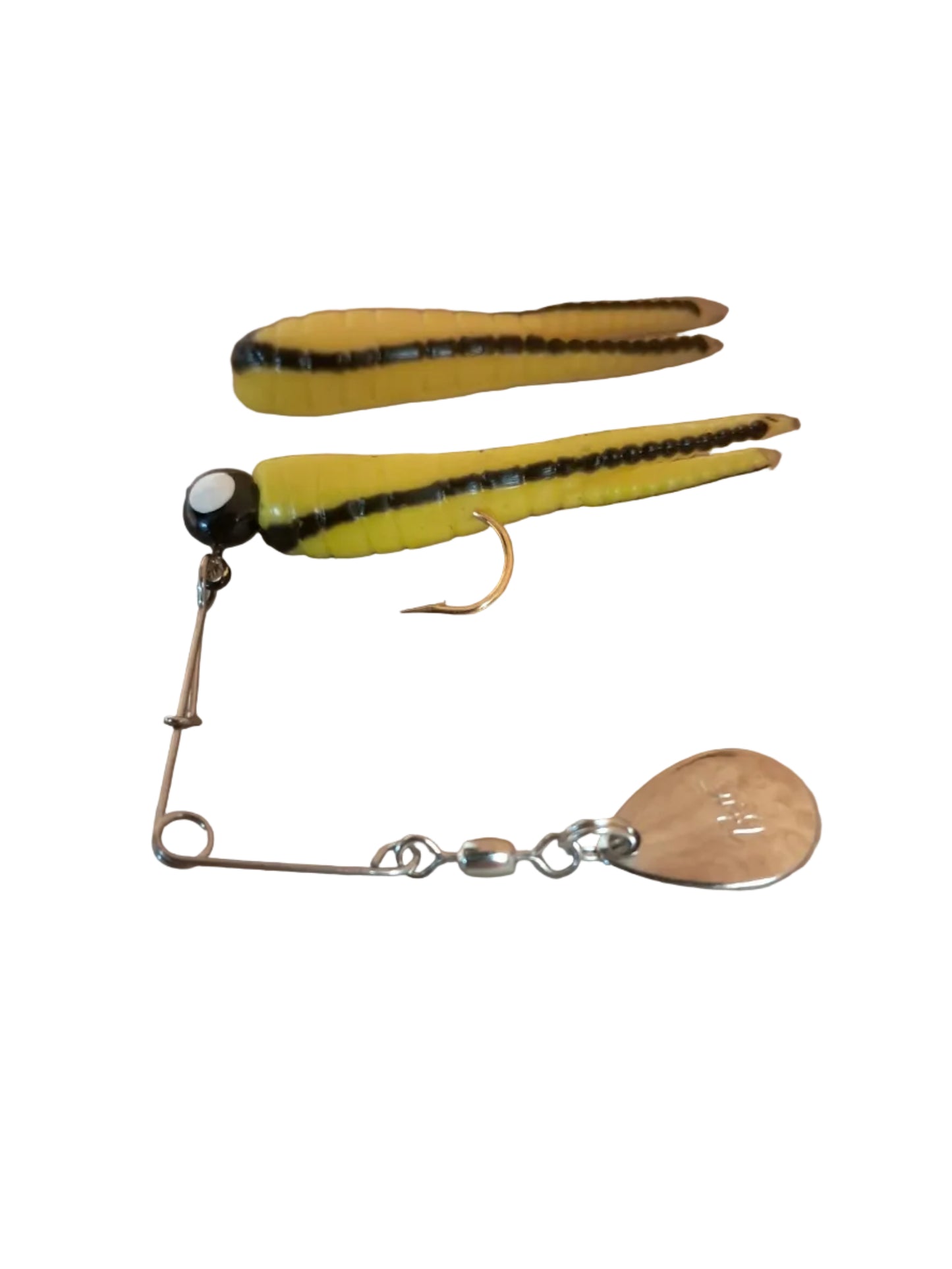 Betts Spin Yellow Black Split Tail Grub 1/16 oz