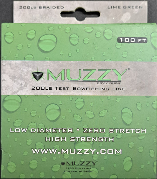 Muzzy Bowfishing 200 lb test fishing line Lime Green