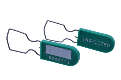 100 Green Inspector Inspection Tags Plastic Padlock Security Seal Marked Inspected