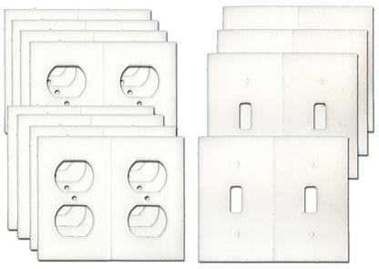 24 Count Electrical Outlet and Light Switch plate Gasket Insulator Kit