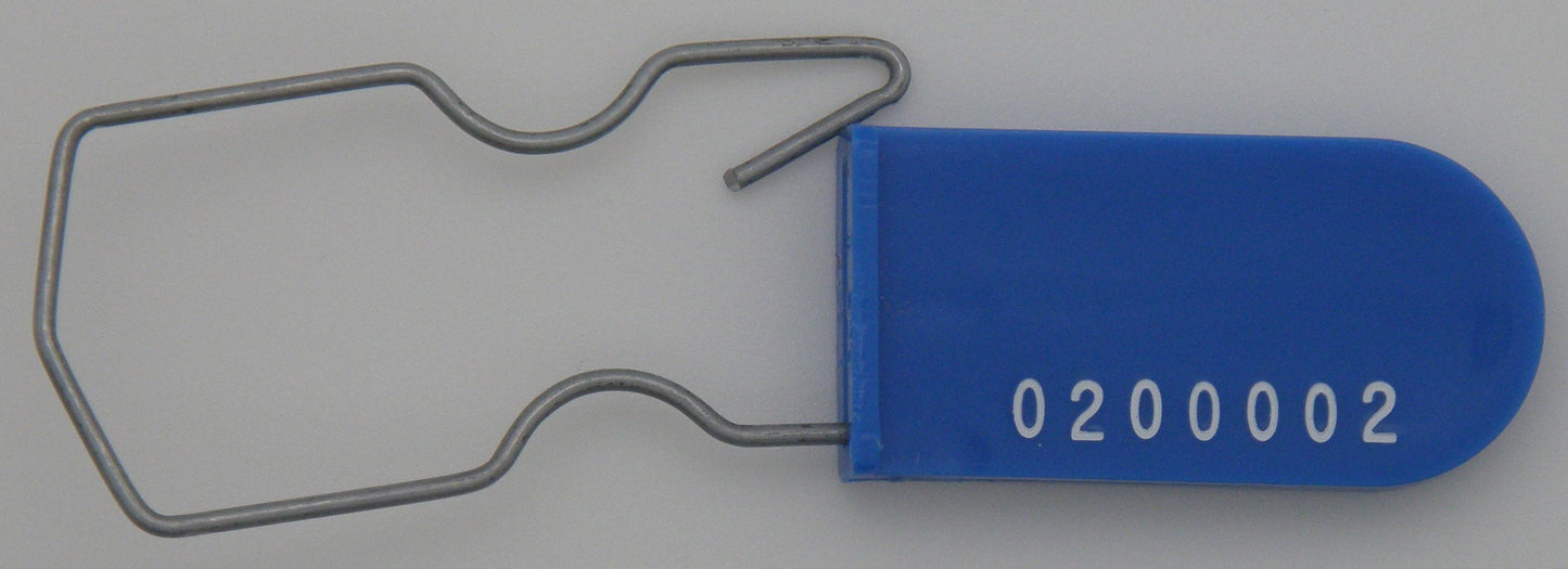 Plastic Wire Padlock Electric Meter Security Seals Sequentially Numbered Blue Pack of 100