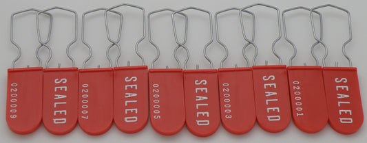 Electric Utility Meter Tag Security Padlock Seal Pack of 10 Red