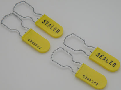 High Security Padlock Lockout Seal Large Shackle Pack of 25 Yellow