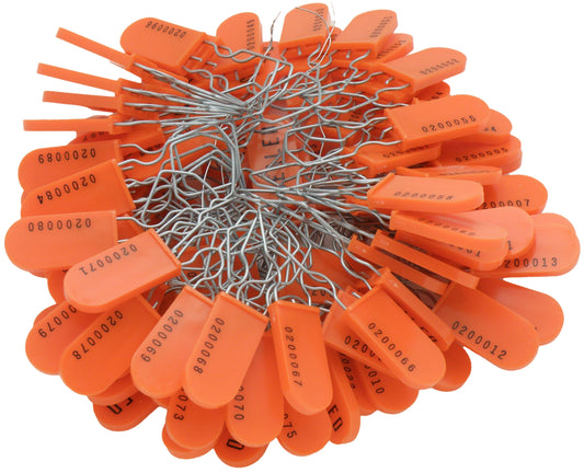 Metal Wire Padlock Security Lockout Tagout Seal Pack of 1000 Orange