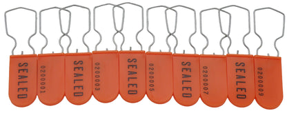 Metal Wire Padlock Security Lockout Tagout Seal Pack of 10 Orange