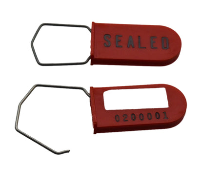 Red Plastic Padlock Security Seal Scored Tool-less Hand Removal 10 Pack