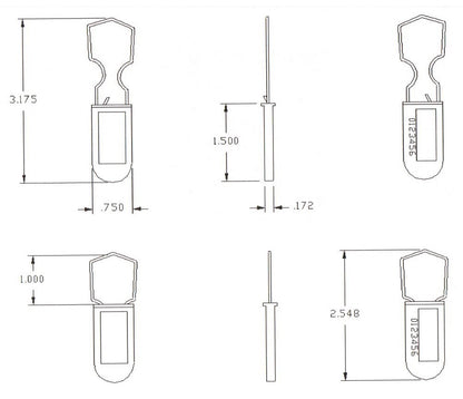 Plastic Wire Padlock Electric Meter Security Seals Sequentially Numbered Grey Pack of 100